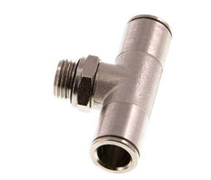 10mm x G1/4'' Inline Tee Push-in Fitting with Male Threads Brass NBR Rotatable