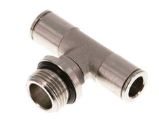 8mm x G3/8'' Inline Tee Push-in Fitting with Male Threads Brass NBR Rotatable