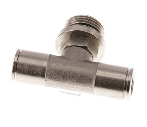 8mm x G3/8'' Inline Tee Push-in Fitting with Male Threads Brass NBR Rotatable