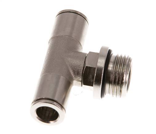 8mm x G3/8'' Inline Tee Push-in Fitting with Male Threads Brass NBR Rotatable