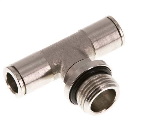 8mm x G3/8'' Inline Tee Push-in Fitting with Male Threads Brass NBR Rotatable