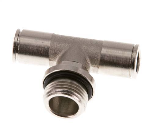 8mm x G3/8'' Inline Tee Push-in Fitting with Male Threads Brass NBR Rotatable