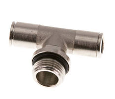 8mm x G3/8'' Inline Tee Push-in Fitting with Male Threads Brass NBR Rotatable