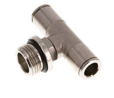 8mm x G3/8'' Inline Tee Push-in Fitting with Male Threads Brass NBR Rotatable