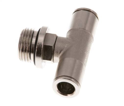 8mm x G3/8'' Inline Tee Push-in Fitting with Male Threads Brass NBR Rotatable