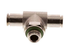 4mm x G1/8'' Inline Tee Push-in Fitting with Male Threads Brass FKM Rotatable