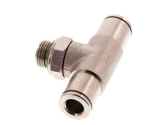 6mm x G1/8'' Inline Tee Push-in Fitting with Male Threads Brass FKM Rotatable