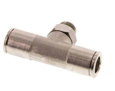8mm x G1/8'' Inline Tee Push-in Fitting with Male Threads Brass FKM Rotatable