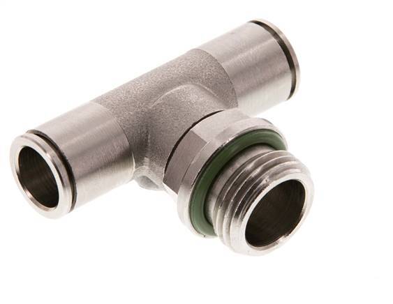 12mm x G1/2'' Inline Tee Push-in Fitting with Male Threads Brass FKM Rotatable