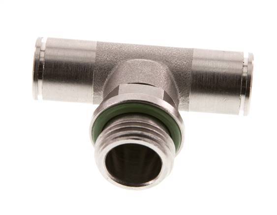 12mm x G1/2'' Inline Tee Push-in Fitting with Male Threads Brass FKM Rotatable
