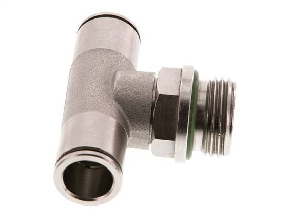 12mm x G1/2'' Inline Tee Push-in Fitting with Male Threads Brass FKM Rotatable