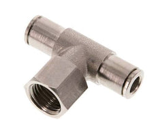 6mm x G1/4'' Inline Tee Push-in Fitting with Female Threads Brass NBR Rotatable