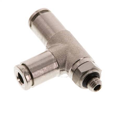 4mm x M 5 Right Angle Tee Push-in Fitting with Male Threads Brass NBR Rotatable