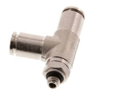 4mm x M 5 Right Angle Tee Push-in Fitting with Male Threads Brass NBR Rotatable