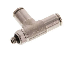 4mm x M 5 Right Angle Tee Push-in Fitting with Male Threads Brass NBR Rotatable