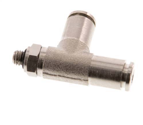 4mm x M 5 Right Angle Tee Push-in Fitting with Male Threads Brass NBR Rotatable