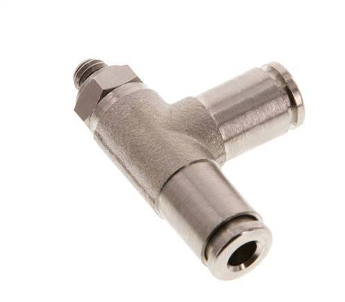 4mm x M 5 Right Angle Tee Push-in Fitting with Male Threads Brass NBR Rotatable