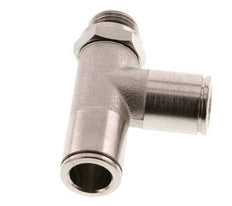 10mm x G1/4'' Right Angle Tee Push-in Fitting with Male Threads Brass NBR Rotatable