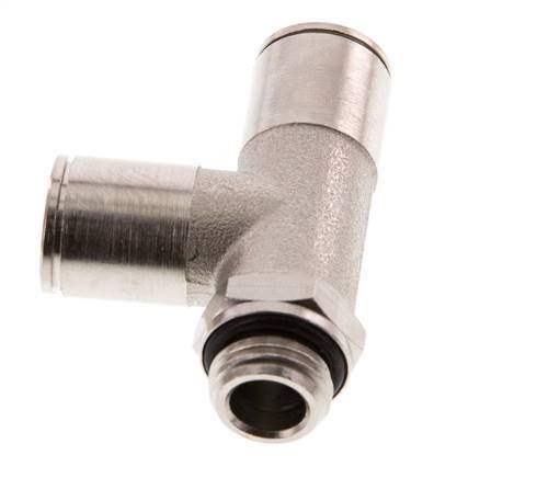 10mm x G1/4'' Right Angle Tee Push-in Fitting with Male Threads Brass NBR Rotatable
