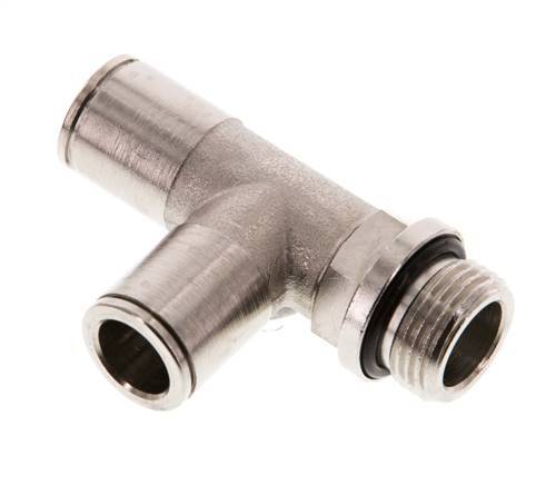 10mm x G3/8'' Right Angle Tee Push-in Fitting with Male Threads Brass NBR Rotatable