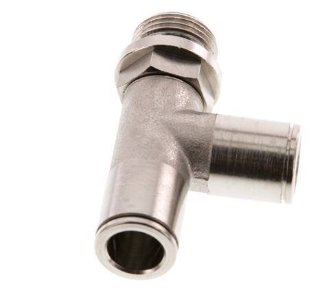 10mm x G3/8'' Right Angle Tee Push-in Fitting with Male Threads Brass NBR Rotatable