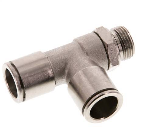 14mm x G3/8'' Right Angle Tee Push-in Fitting with Male Threads Brass NBR Rotatable