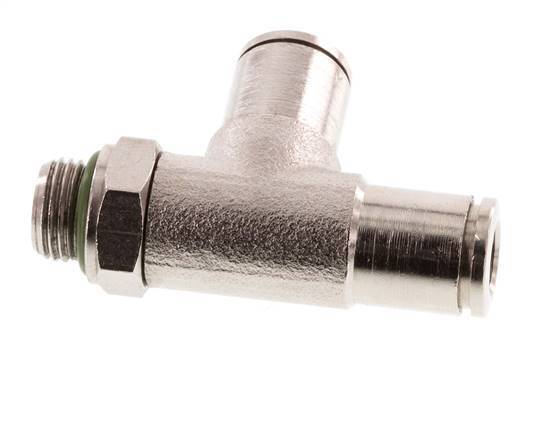 6mm x G1/8'' Right Angle Tee Push-in Fitting with Male Threads Brass FKM Rotatable