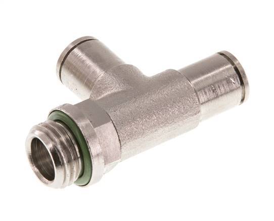 6mm x G1/4'' Right Angle Tee Push-in Fitting with Male Threads Brass FKM Rotatable