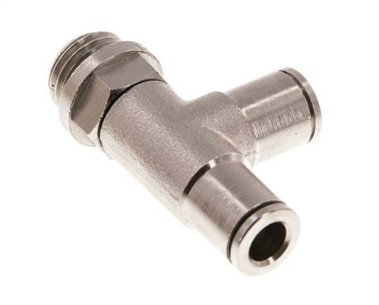 6mm x G1/4'' Right Angle Tee Push-in Fitting with Male Threads Brass FKM Rotatable
