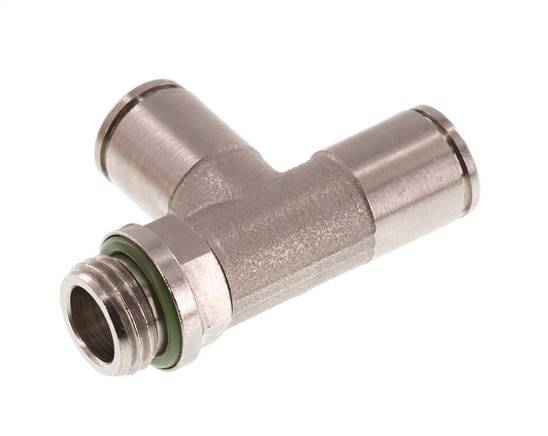 8mm x G1/4'' Right Angle Tee Push-in Fitting with Male Threads Brass FKM Rotatable