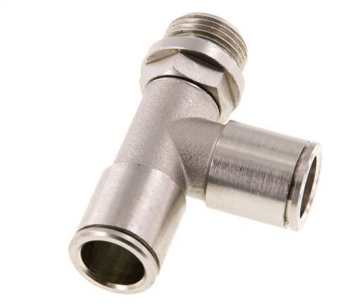 12mm x G3/8'' Right Angle Tee Push-in Fitting with Male Threads Brass FKM Rotatable