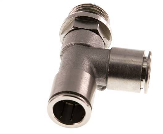 Racor en T en ángulo recto de 14 mm x G1/2'' con rosca macho de latón FKM giratorio