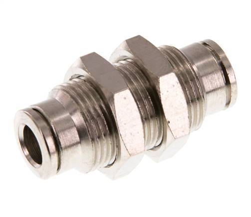 Racor rápido de 6 mm Pasamuros de latón FKM