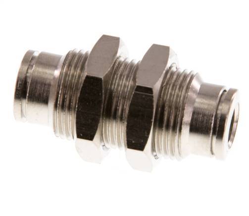 Racor rápido de 6 mm Pasamuros de latón FKM