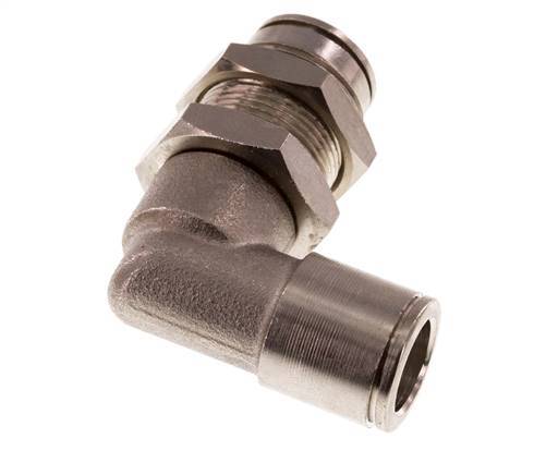 10mm 90deg Elbow Push-in Fitting Brass NBR Bulkhead