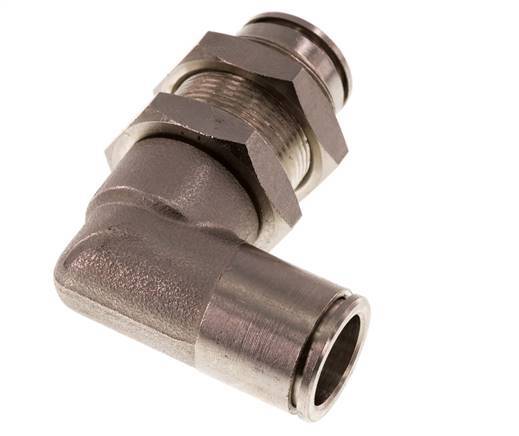 12mm 90deg Elbow Push-in Fitting Brass NBR Bulkhead