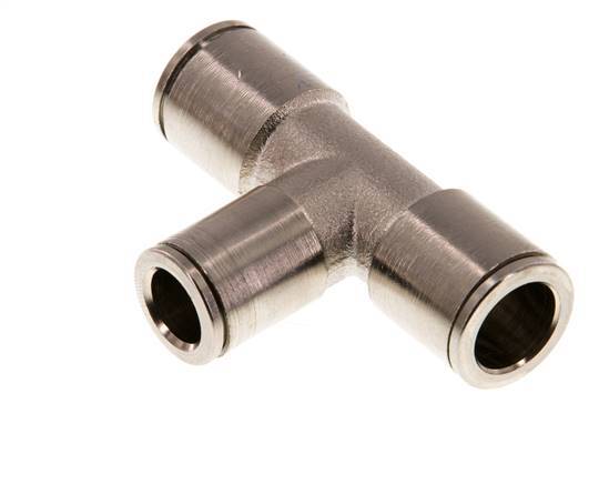 8mm x 10mm Tee Push-in Fitting Brass NBR