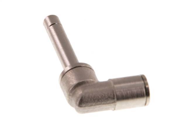 Codo de 6mm x 6mm a 90 grados con manguito largo de latón NBR