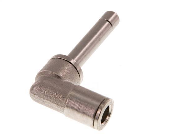 Codo de 6mm x 6mm a 90 grados con manguito largo de latón NBR