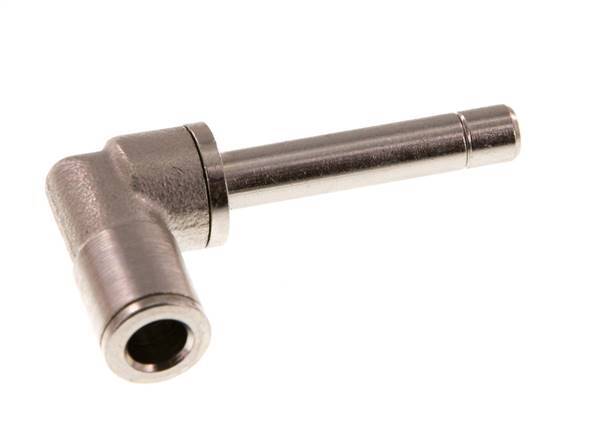 Codo de 6mm x 6mm a 90 grados con manguito largo de latón NBR