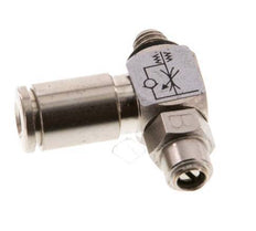 Flow Control Valve Meter-Out Elbow 4 mm - M5 Brass Slotted Screw Banjo