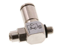 Flow Control Valve Meter-Out Elbow 4 mm - M5 Brass Slotted Screw Banjo