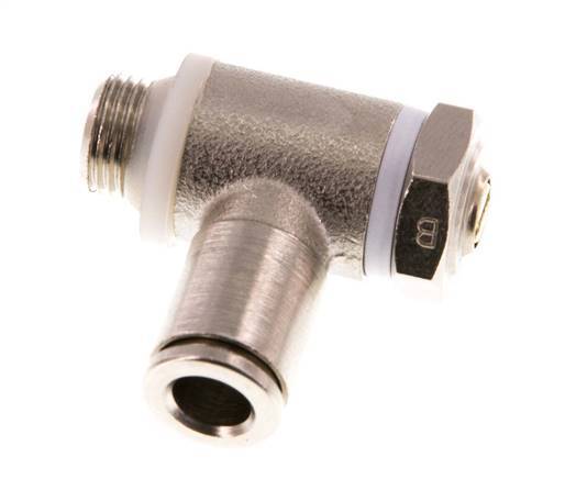 Válvula reguladora de caudal Codo de salida de contador 6 mm - G1/8'' Latón Tornillo ranurado Banjo