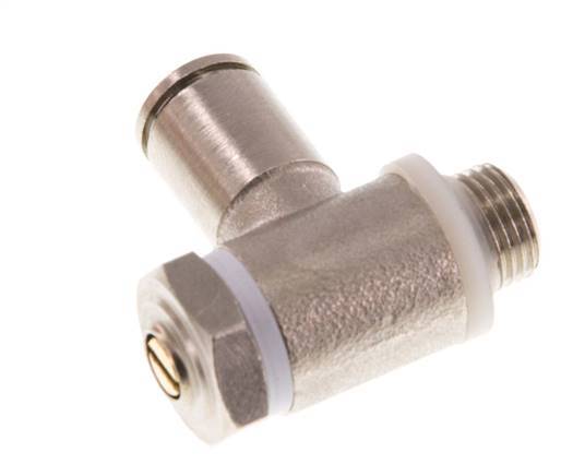 Válvula reguladora de caudal Codo de salida de contador 6 mm - G1/8'' Latón Tornillo ranurado Banjo