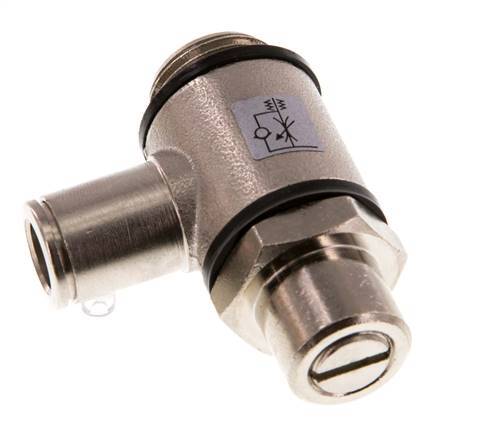 Válvula reguladora de caudal Codo de salida de contador 8 mm - G3/8'' Latón Tornillo ranurado Banjo