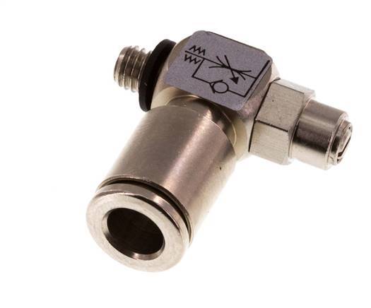 Flow Control Valve Meter-In Elbow 6 mm - M5 Brass Slotted Screw Banjo