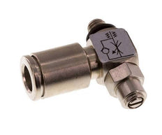 Flow Control Valve Meter-In Elbow 6 mm - M5 Brass Slotted Screw Banjo