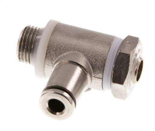 Válvula de control de flujo Codo para medidor 4 mm - G1/8'' Latón Tornillo ranurado Banjo