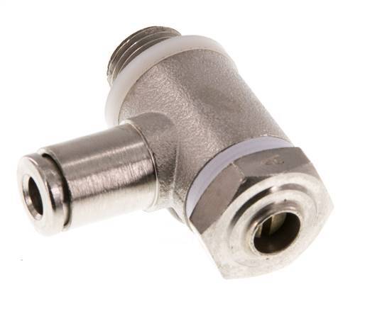 Válvula de control de flujo Codo para medidor 4 mm - G1/8'' Latón Tornillo ranurado Banjo