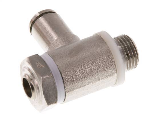 Válvula de control de flujo Codo para medidor 4 mm - G1/8'' Latón Tornillo ranurado Banjo